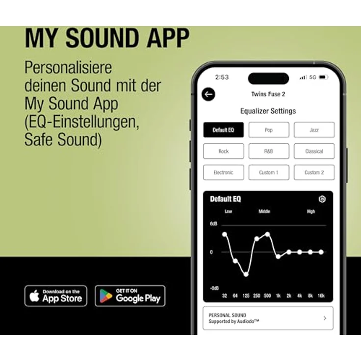Fresh 'n Rebel Twins Fuse 2, Wireless In-Ear Kopfhörer mit Noise Cancelling, 36h Akku, Bluetooth 6.0, zwei Mikrofone, spritzwassergeschützt (Wild Green) – Bild 4