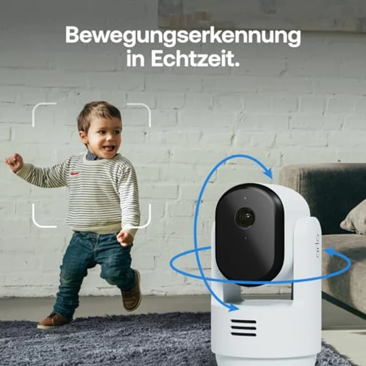 Arlo Essential 3 Indoor HD PTZ, Überwachungskamera mit 2K HD, KI-Erkennung, Nachtsicht, Alexa-kompatibel, Objektivverschluss, inklusive sicherer Testversion, 1 Kamera – Bild 2