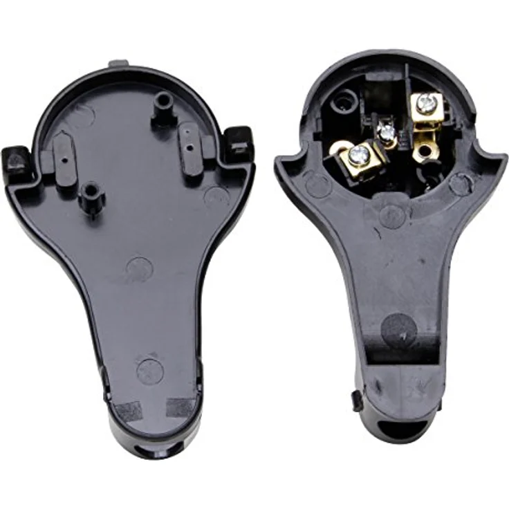 Kopp Schutzkontakt-Winkelstecker, extraflach aus Kunststoff (8mm Höhe), mit Klappgriff und Knickschutz, 250V (16A), für Kabel bis 3x1,5 mm², IP20, schwarz, 172005030 – Bild 4