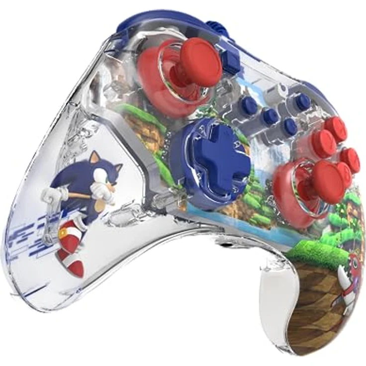 PDP REALMz Wired LED Light-up Pro Controller: Sonic Green Hill Zone For Nintendo Switch & Nintendo Switch - OLED Model – Bild 2