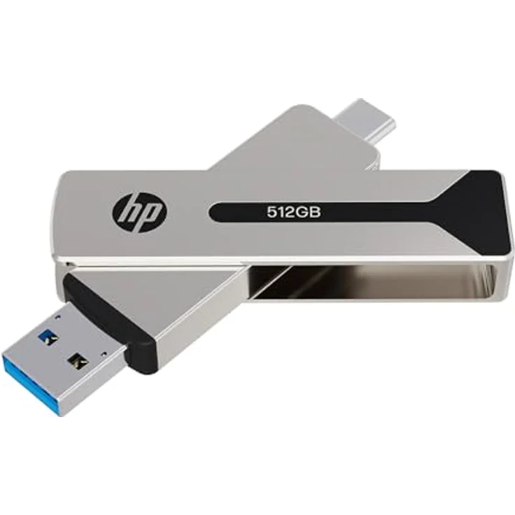 HP 911 Pro 512GB USB 3.2 OTG Type-C/Type-A Flash Drive, bis zu 1000MB/s, schlankes und robustes Design, doppelkopf-Schwenkdesign, blitzschnelle Übertragungsgeschwindigkeiten – Bild 3