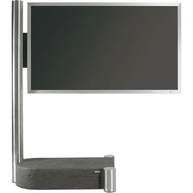 Wissmann Designer TV-Halter individual art 110-1, Standfuß aus gebürstetem Edelstahl mit Rollen für TV 40"-55"