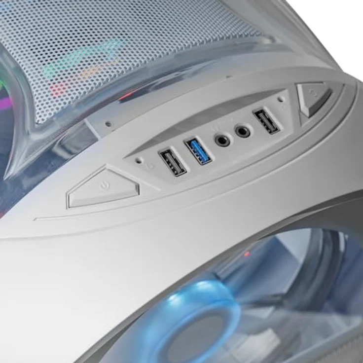 Mars Gaming MC-Cylonw, Mini-ITX/mATX PC Gehäuse mit 200-mm-RGB-Frontlüfter, weiss – Bild 6