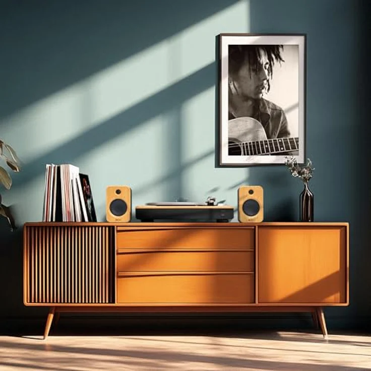 House of Marley Stir It Up Wireless 2, Bluetooth-Plattenspieler aus Bambus mit Audio-Technica Tonabnehmer, 33/45 U/min, integrierter Vorverstärker – Bild 2