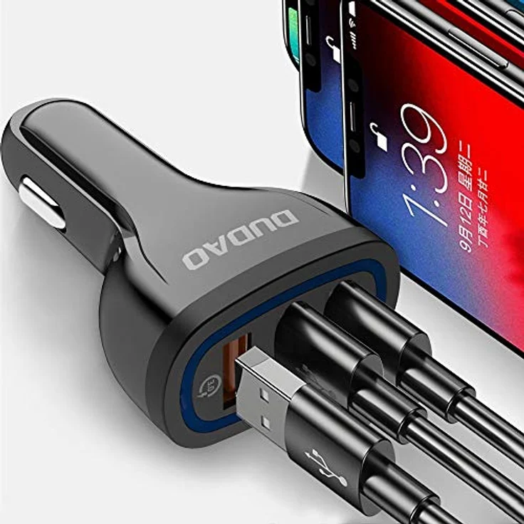 Dudao R7S Multi KFZ-Ladegerät, Quick Charge 3.0 18W mit 3x USB-Anschlüssen, Weiss – Bild 8