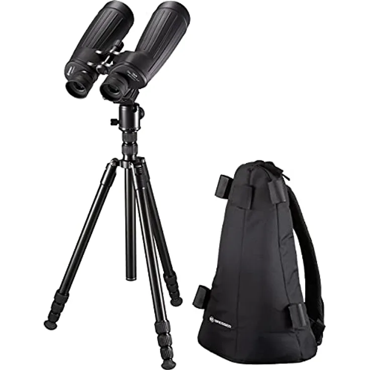 Bresser Fernglas NightExplorer 15x70 Astronomie-Fernglas mit 15-facher Vergrößerung, wasserdicht und beschlagfrei, inklusive Dreibeinstativ und Rucksack