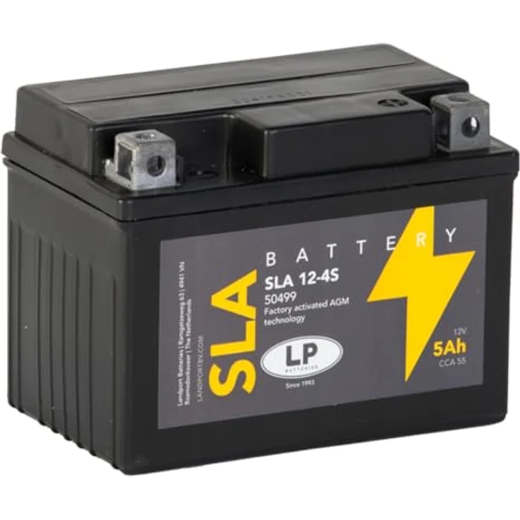 Landport Batterie AGM SLA 12V 5Ah, wartungsfreie Motorrad Startbatterie MS SLA 12-4S, auslaufsicher und leicht – Bild 2