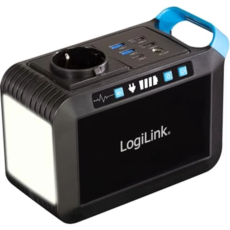 LogiLink Mobiles Ladegerät/Powerstation 80 Watt schwarz, tragbare Stromversorgungsstation für unterwegs – Bild 1
