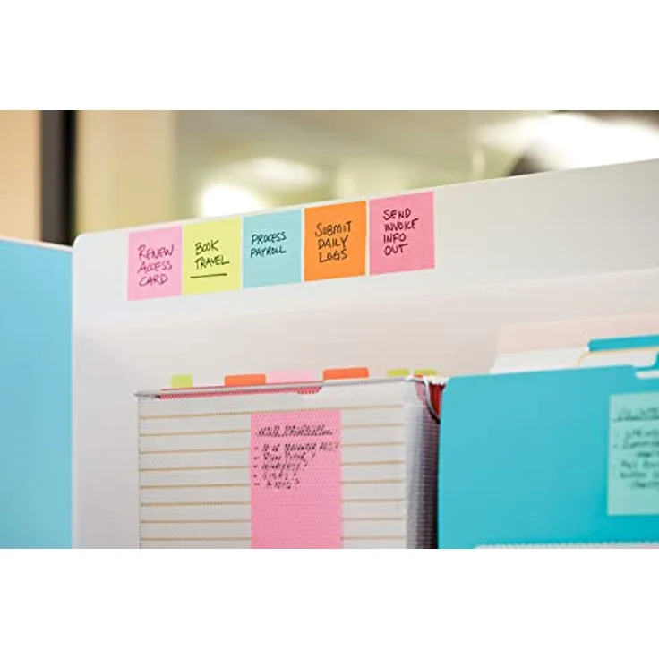Post-it Super Sticky Haftnotizblock 622-12SS-COS, Haftnotiz Super Sticky Notes Miami Collection, 476 x 476 mm, 12x 90 Blatt, türkis, neongrün, neonpink – Bild 11