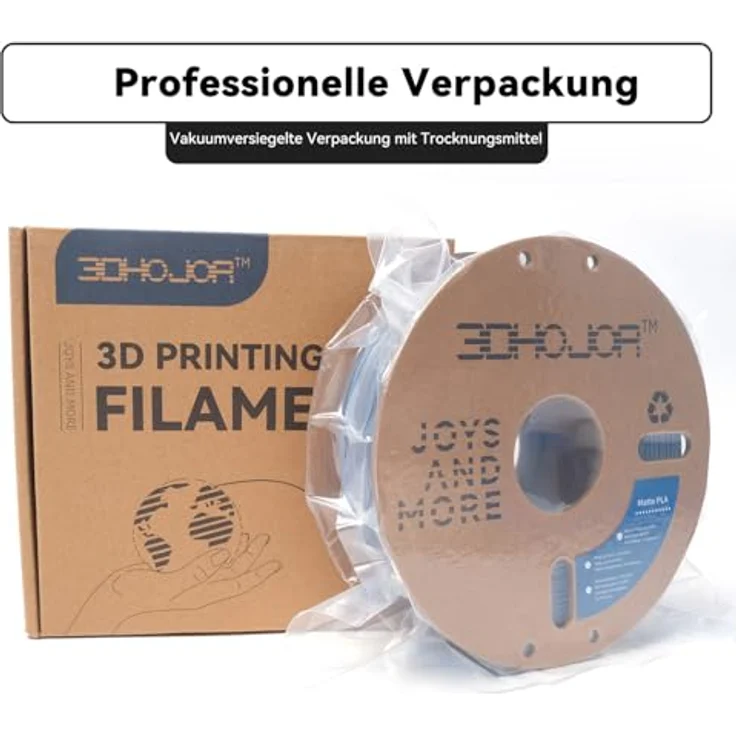 3DHoJor Matte PLA Filament Dunkelgrau, 2KG, 1.75mm, hohe Zähigkeit und matte Oberfläche – Bild 5