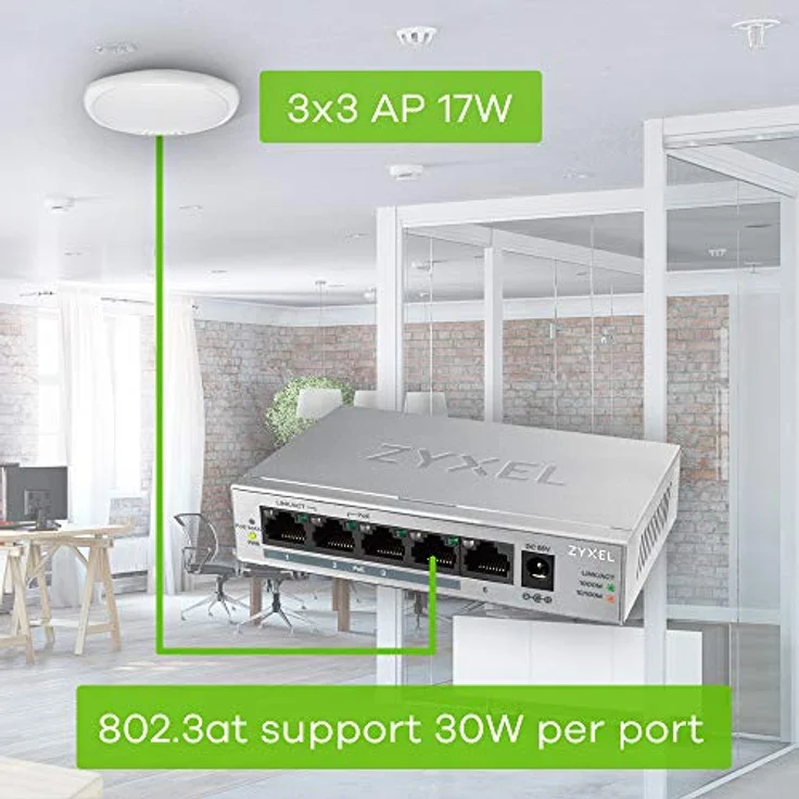 ZyXEL GS1005HP 5-Port Gigabit Unmanaged PoE+ Switch – Bild 7