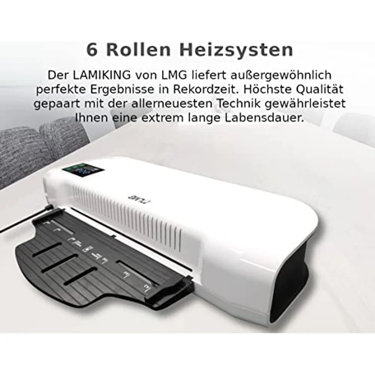 LAMIKING Laminiergerät DIN A3- Profi Laminiermaschine OHNE AUFWÄRMZEIT, Extrem schnell mit dank 6 Rollen-Technologie, Leistungsstarker Laminator bis 2x 250 mic und 1100 mm in der Minute – Bild 2