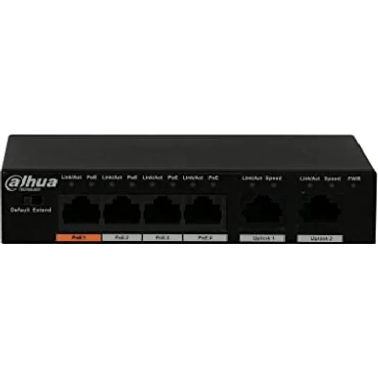 Dahua - PFS3006-4ET-60-V2 - DAHUA - 4 Port PoE Watchdog - 2 Uplink Port - Version V2 - PoE Übertragung bis 250m - PFS3006-4ET-60-V2