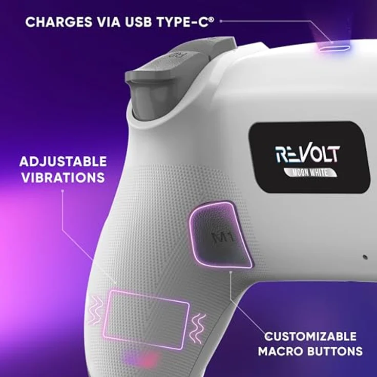 Oniverse Revolt V2, Gaming Controller für iOS, PC, PS4 und Android, kabellos, weiss – Bild 3
