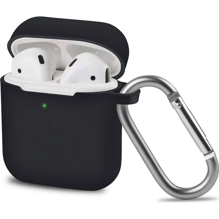 AVANA Kopfhörer-Schutzhülle Hülle für Apple AirPods 1 & 2, Silikon Case, 360° Cover, Ladecase Tasche, Rot und Schwarz