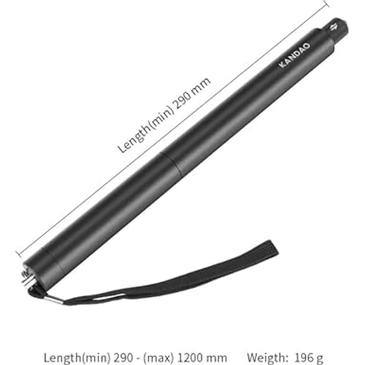 KanDao 29-120 cm Unsichtbarer Selfie Stick, Ausziehbarer Handheld Monopod kompatibel mit GoPro, DJI Osmo Pocket 4/3, Insta360 X5/X4/Ace/Ace Pro – Bild 3