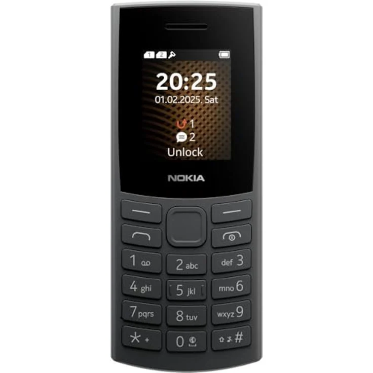 Nokia 105 4G 2. Edition (2024) (1,77 Zoll Display, 1450 mAh Akku, 128 MB erweiterbar, Bluetooth 5.0, USB Typ-C, Dual-SIM, IP54, FM-Radio) Charcoal – Bild 1