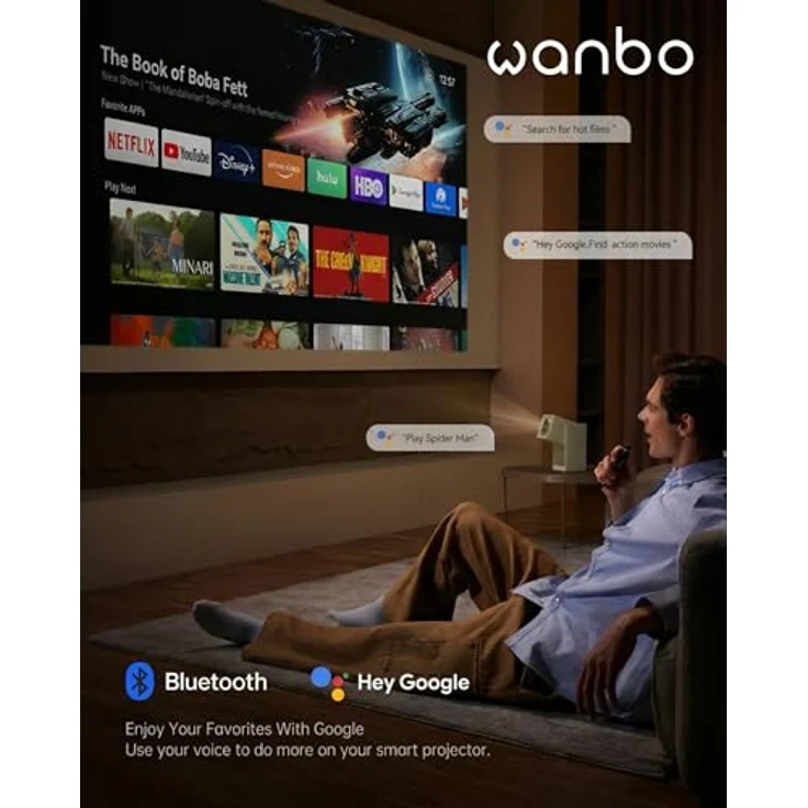 Wanbo Cube 2 Pro, Full HD Projektor mit 500 ANSI Lumen, Android TV 11, automatische Kalibrierung, Gimbal, Grün – Bild 4