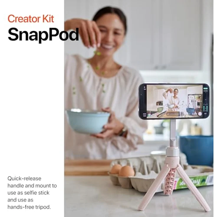ShiftCam SnapGrip Creator Kit, Smartphone Halterung mit SnapPod und SnapLight, magnetisch, Blau – Bild 5