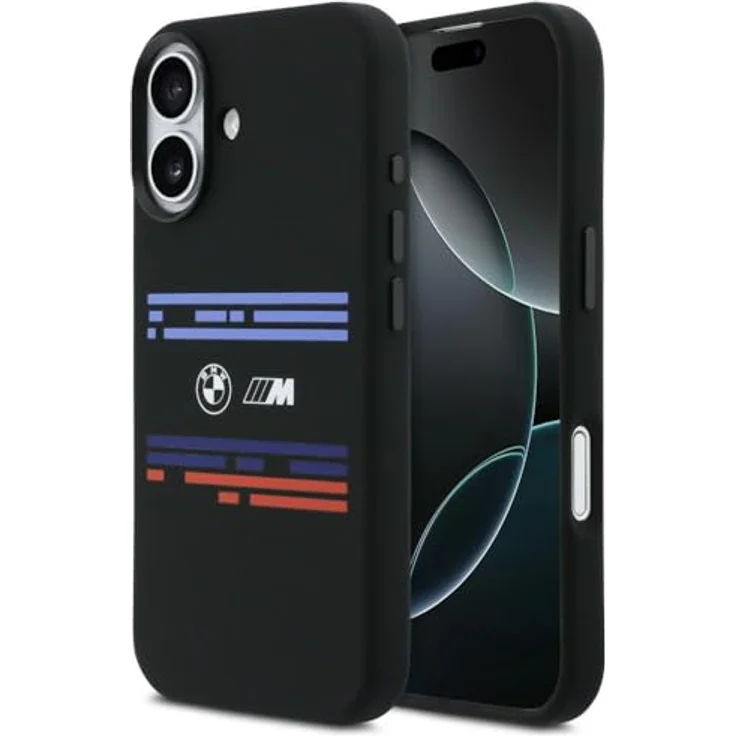 CG MOBILE BMW M Silikon-Horizontalstreifen für iPhone 17, kompatible MagSafe-Hülle, Schwarz – Bild 1