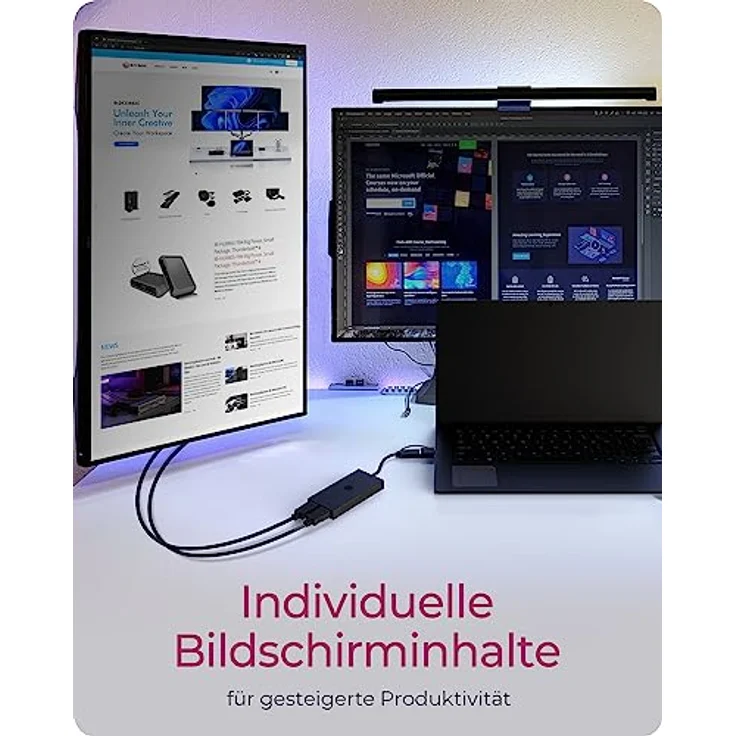 ICY BOX USB zu Dual HDMI Splitter (2K 60Hz / 4K 30Hz), USB-A & USB-C zu 2X HDMI, Unterstützt Windows, MacOS & ChromeOS, IB-SPL1029AC – Bild 3