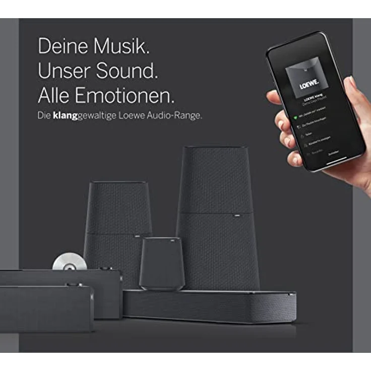 Loewe Klang mr5, Basaltgrau, Multiroom Lautsprecher, Apple Airplay 2, Google Chromcast, DTS Play-Fi, 180 Watt Gesamtleistung, Kabelloser Lautsprecher – Bild 2