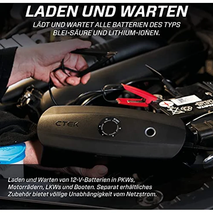 CTEK CS FREE - PORTABLES BATTERIELADE- UND WARTUNGSGERÄT MIT ADAPTIVE BOOST TECHNOLOGIE, schwarz – Bild 3