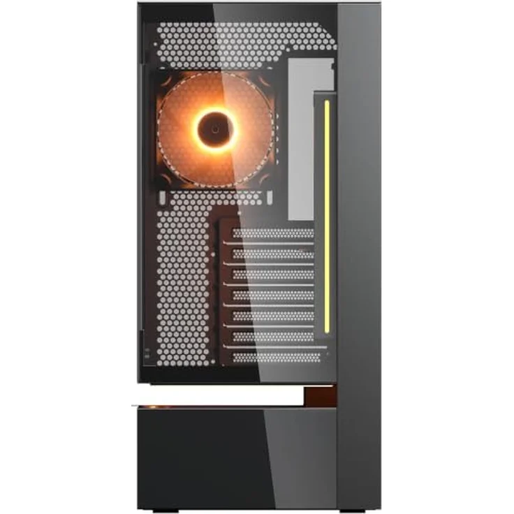 Cougar Gehäuse Midi-Tower CFV235 Vision, ARGB, Glas, Schwarz, für ATX, Micro ATX, Mini-ITX, mit LCD-Display und optimaler Kühlung – Bild 3
