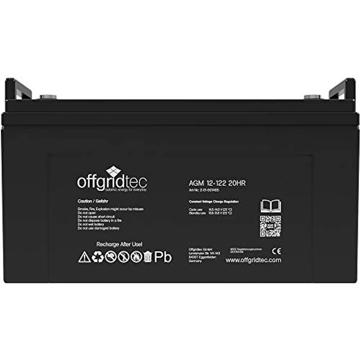 Offgridtec® AGM 122Ah 20HR 12V Solar Batterie, extrem zyklenfest, wartungsfrei, M8 Schraubterminal – Bild 4