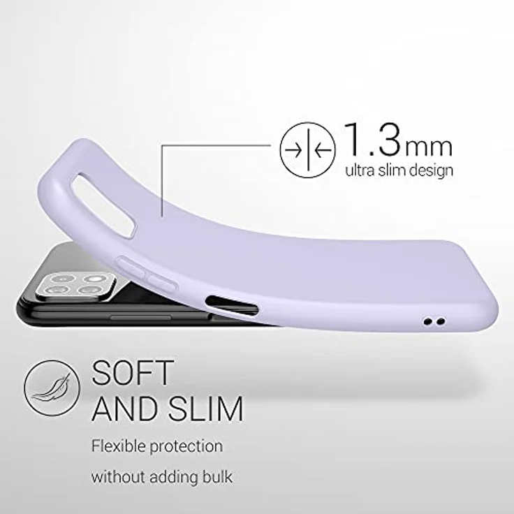 kwmobile Hülle kompatibel mit Samsung Galaxy A22 5G - weiches TPU Silikon Case für kabelloses Laden - Lavendel – Bild 2