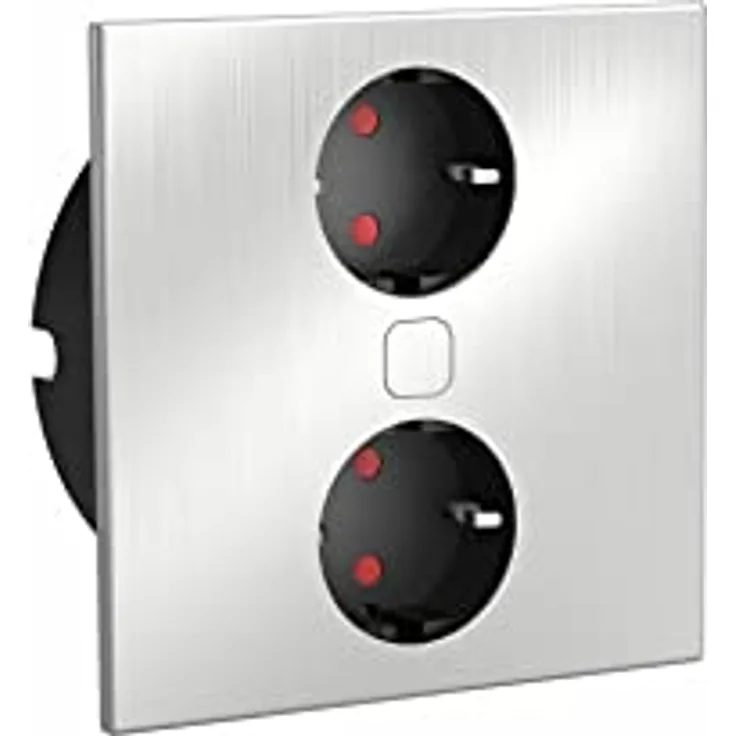 HPF Einbausteckdose mit USB C + A, 2-fach Steckdose mit elektrischer Edelstahl-Abdeckung, ø 118mm, für Küchenarbeitsplatten, 230V