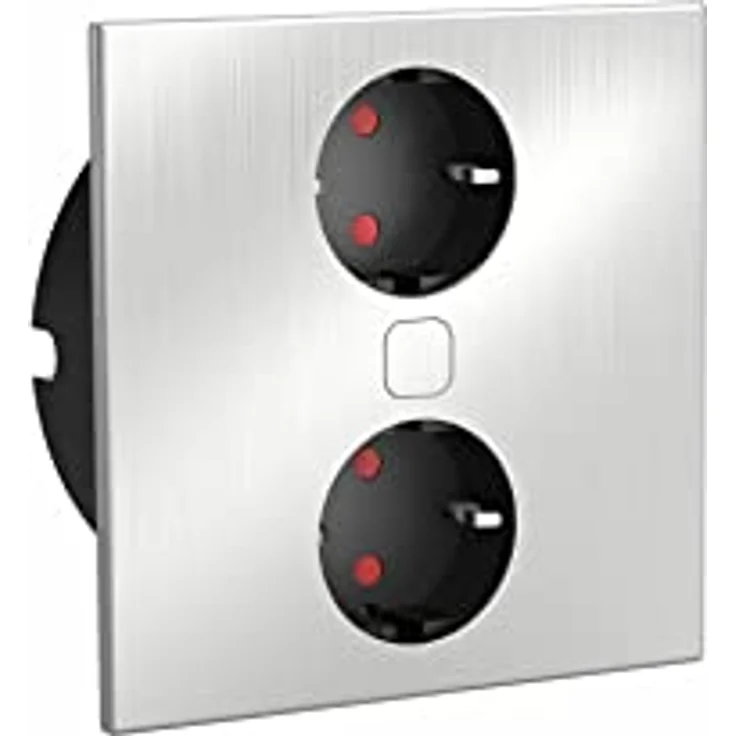 HPF Einbausteckdose mit USB C + A, 2-fach Steckdose mit elektrischer Edelstahl-Abdeckung, ø 118mm, für Küchenarbeitsplatten, 230V – Bild 1