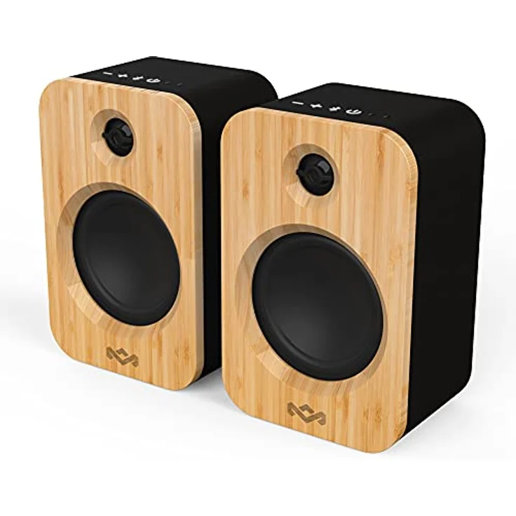 House of Marley Get Together Duo Bluetooth-Lautsprecher - Nachhaltig hergestellte Regallautsprecher , Wireless Soundsystem, Netzbetrieb/ 20 Stunden Akku, Aux-in-Funktion, High-Definition-Verstärker – Bild 1