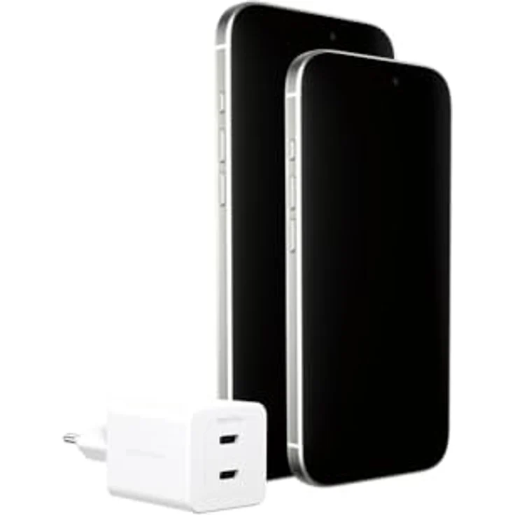 PanzerGlass Turbo 45W Dual Charger, USB Ladegerät mit 2 x USB-C EU Anschluss, Silber, 75% recycelter Kunststoff – Bild 5