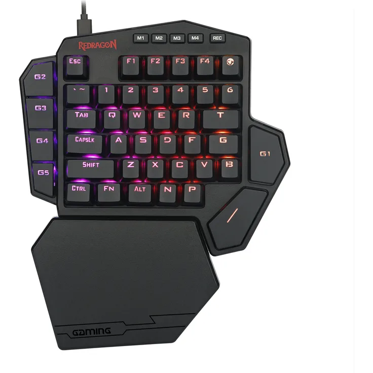 Redragon K585 RGB, Mechanische Einhand Gaming-Tastatur mit USB-Anschluss, QWERTY, schwarz