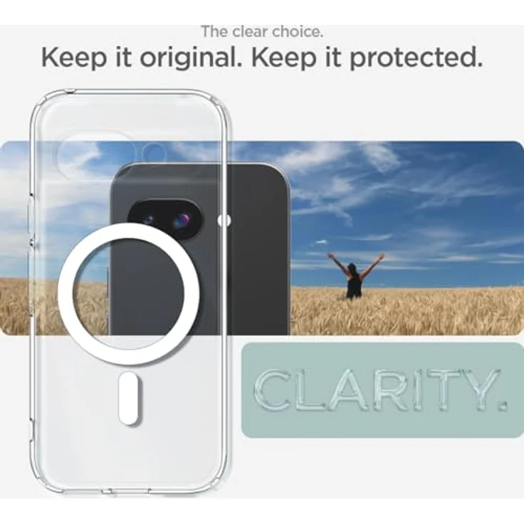 Spigen Ultra Hybrid MagFit Hülle für Google Pixel 9a, Kompatibel mit MagSafe, Clear White – Bild 3