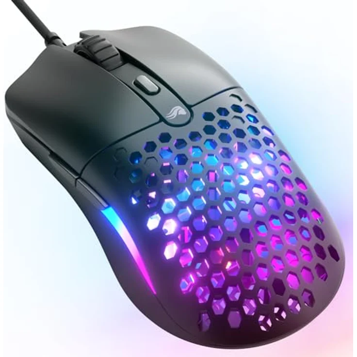 Glorious Model O Eternal, ultraleichte RGB-Gaming-Maus mit 12K DPI optischem Sensor, 6 programmierbaren Tasten, symmetrisches Design, Kabelgebunden, Weiß – Bild 1