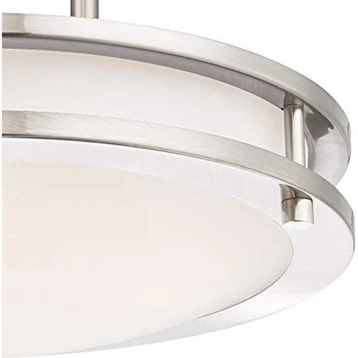Westinghouse Lighting 64009, Dimmbare LED-Deckenleuchte 30 cm, gebürstetes Nickel mit weißem Acrylglasschirm – Bild 4