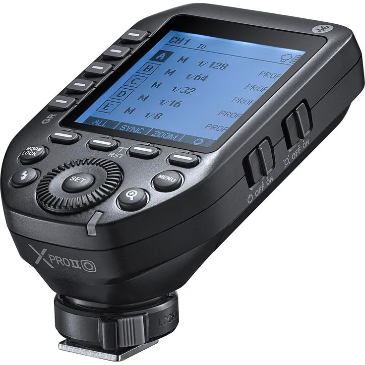 Godox Xpro II-O, Drahtloser TTL-Fernauslöser mit Bluetooth, Schwarz, 100 m Reichweite, kompatibel mit Olympus/Panasonic