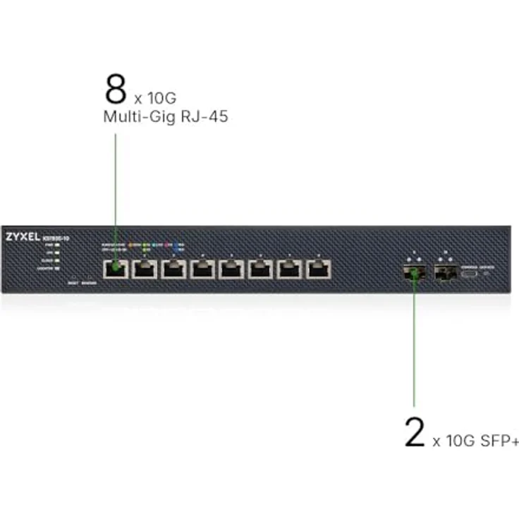Zyxel XS1935-10 Smart Managed Switch, 10-Port mit 8x 10G RJ45 und 2x 10G SFP+, Nebula Cloud Management – Bild 2
