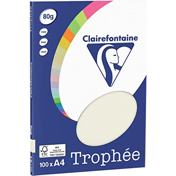 Clairefontaine 4118C - Ries Druckerpapier / Kopierpapier Clairalfa PPP, DIN A4, 80g, 100 Blatt, Grau