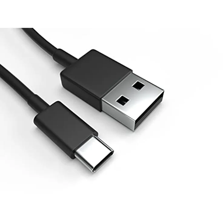 Justcom USB-C Ladekabel für Samsung Galaxy A52, 1 m, Schnellladekabel mit 2,1 A und 480 Mbit/s, schwarz – Bild 1