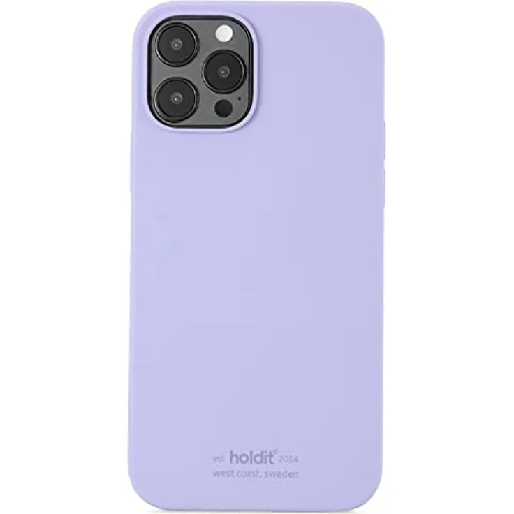 holdit Silikonhülle iPhone 12/12 Pro (6,1”) - 0,8mm Ultra dünn Handyhülle Silikon - Trendy Slim Silicone case mit Voller Schutz (erhöhte Kante für Kameraschutz) - Lavender