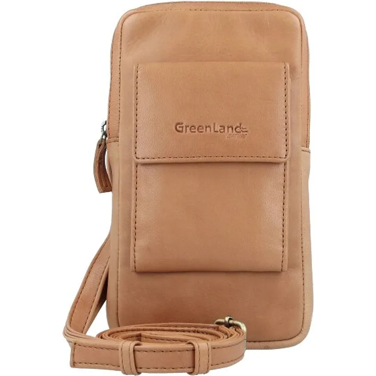 Greenland Nature Nature Soft Handytasche aus 100% Leder, braun, 11 cm x 5 cm x 20 cm