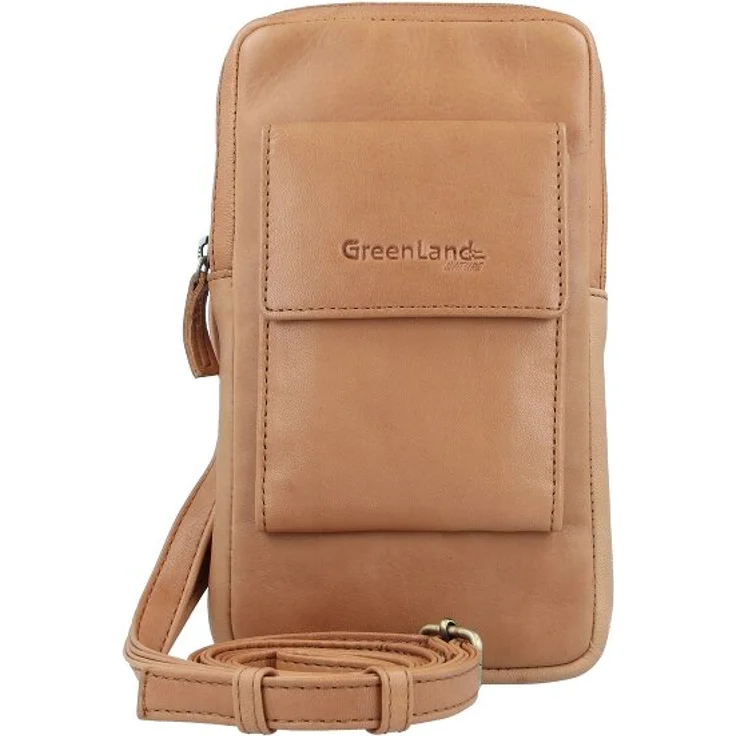 Greenland Nature Nature Soft Handytasche aus 100% Leder, braun, 11 cm x 5 cm x 20 cm