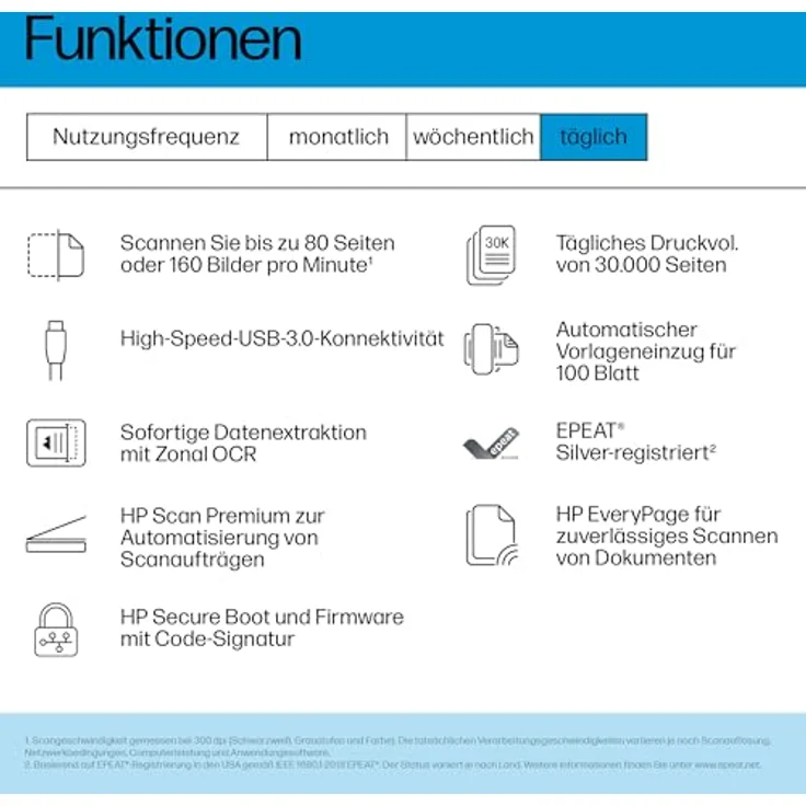 HP ScanJet Enterprise Flow N9000 sn1, ADF A3 Dokumentenscanner mit 600 DPI, 80 ppm, Touchscreen und Cloud-Integration – Bild 3