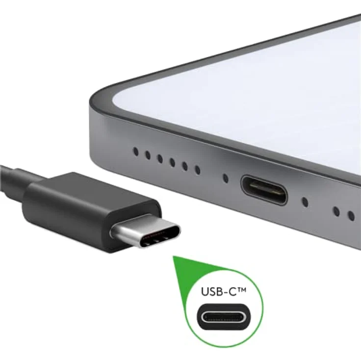 Justcom USB-C Ladekabel für Samsung Galaxy A22 5G, 50 cm, weiß, Schnellladekabel mit 2,1 A und 480 Mbit/s Datenübertragung – Bild 3