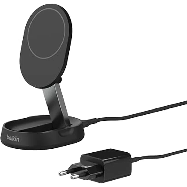 Belkin BoostCharge Pro induktive Ladestation 15W, Qi2-Ladegerät, kabelloses Ladegerät, kompatibel mit MagSafe, kabelloses Qi2-Ladestation für Apple iPhone 15 und mehr, inkl. 20-W-Netzteil – Schwarz – Bild 4