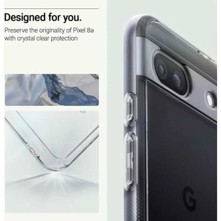 Caseology Capella für Google Pixel 8a Hülle [kristallklar] Fallschutz in Militärqualität, seitliche Griffmuster - Crystal Clear – Bild 3