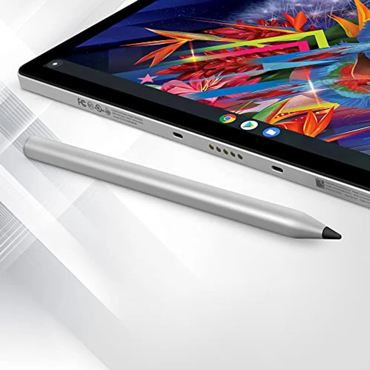 HP wiederaufladbarer USI Stift (aufladbar über USB-C, 2 Ersatz-Stiftspitzen, lange Akkulaufzeit, magnetisch) silber – Bild 4